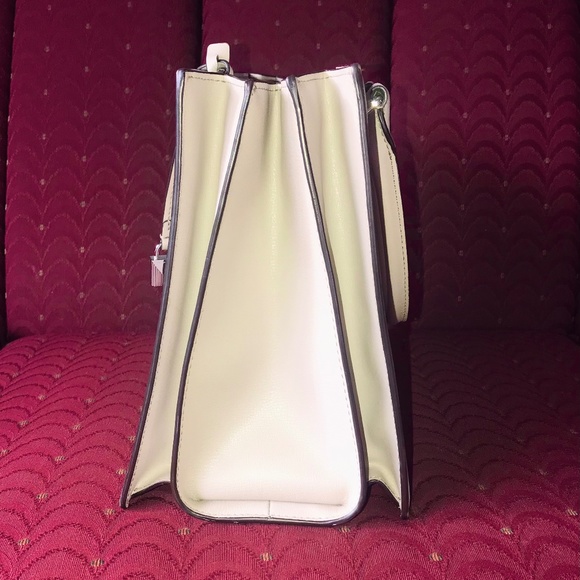 Michael Kors Women's Satchel Medium Sutton Gusset Cement Color Handbag Bag - Picture 5 of 10